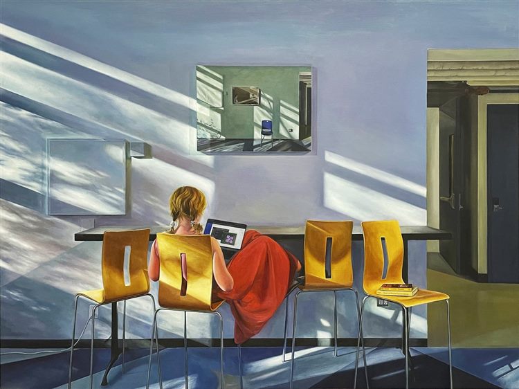Recursion II, 2024, oil on panel, 24 × 32 in.